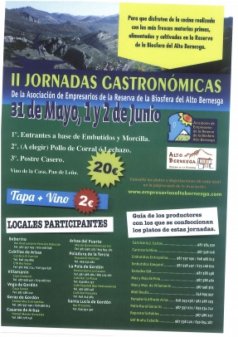 Segundas Jornadas gastronómicas organizadas por la Asociación de empresarios de La Reserva de Biosfera del Alto Bernesga